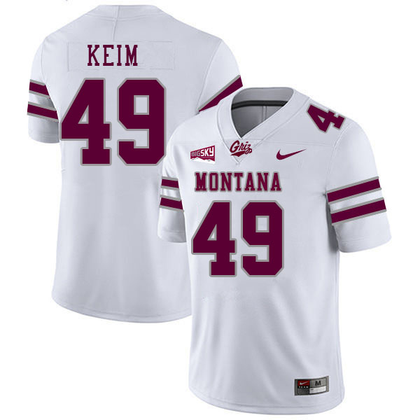 Montana Grizzlies #49 Isaac Keim College Football Jerseys Stitched Sale-White